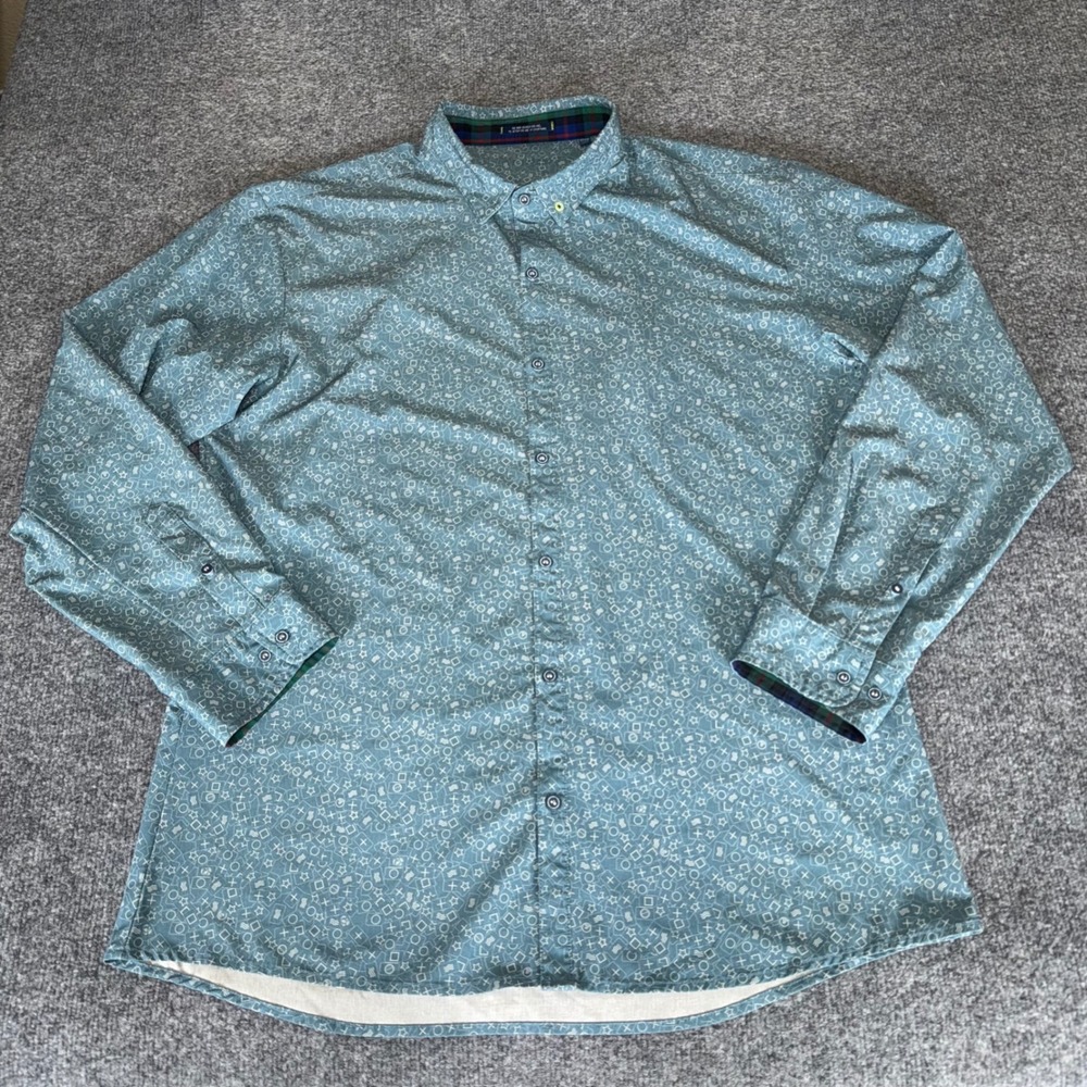 William Murray Mens‎ 2XL Button Down Shirt Golf Novelty Print Long Sleeve Casual